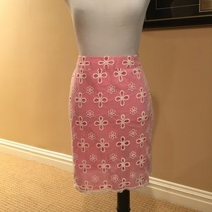 Beautiful pink skirt with lace overlay